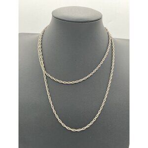 Vintage Avon Silver-Tone Rope Chain Necklace Long  Length Womens Fashion Jewelry